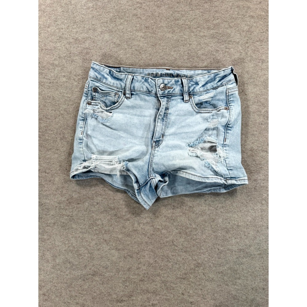 American Eagle Outfitters Shorts Womens 8 Blue Distressed Next Level Stretch